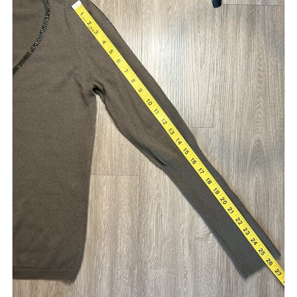 Antik Batik 100% Cashmere Beaded VNeck Sweater Size M, Luxury Boho Chic Pullover - Picture 6 of 6